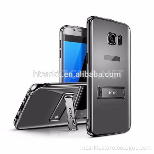 Luxry Aluminum bumper mirror cover stand case for Galaxy S7 S7 Edge